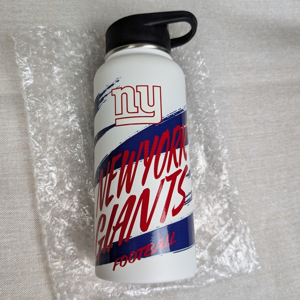 NFL Water Bottle Unisex 32oz White NWT New York Giants Insulated Stainless Steel